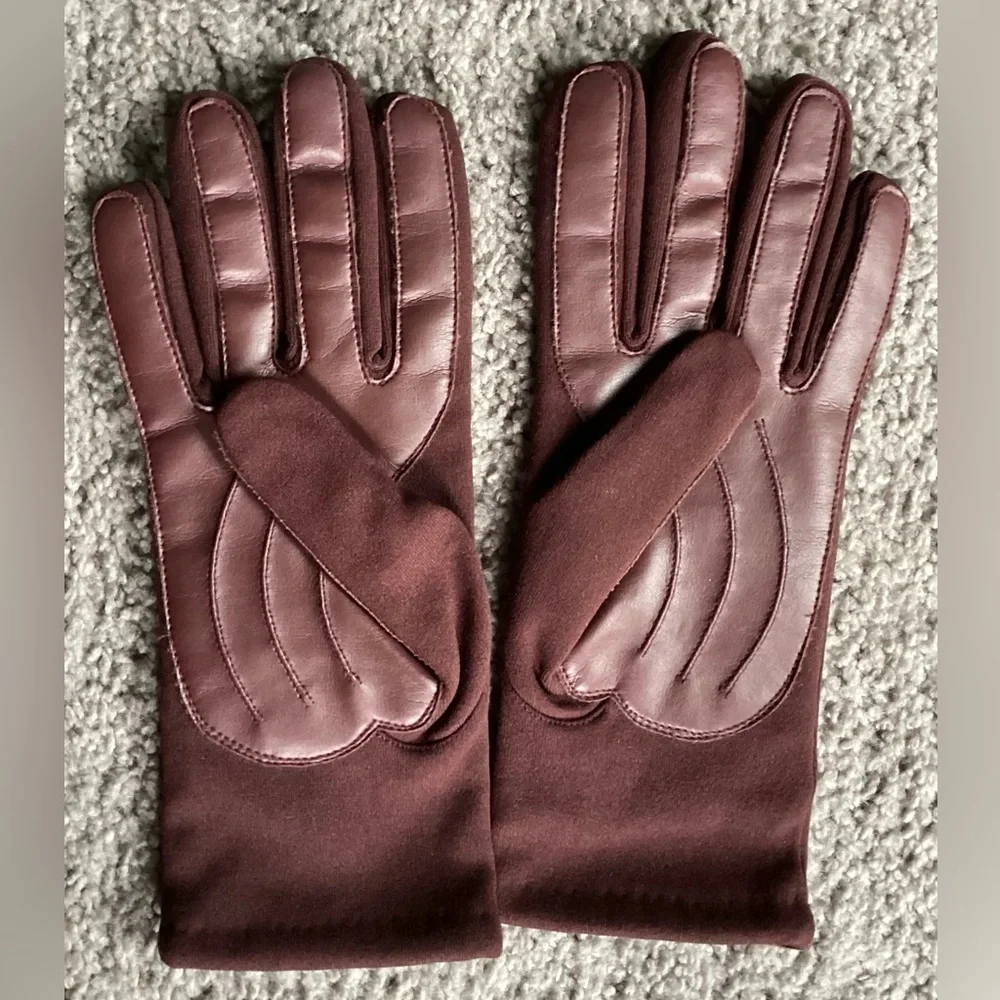 Vintage NOS Womens/Ladies OSFA Driving Gloves Burgundy w Thermal Insulation New! - Picture 2 of 10
